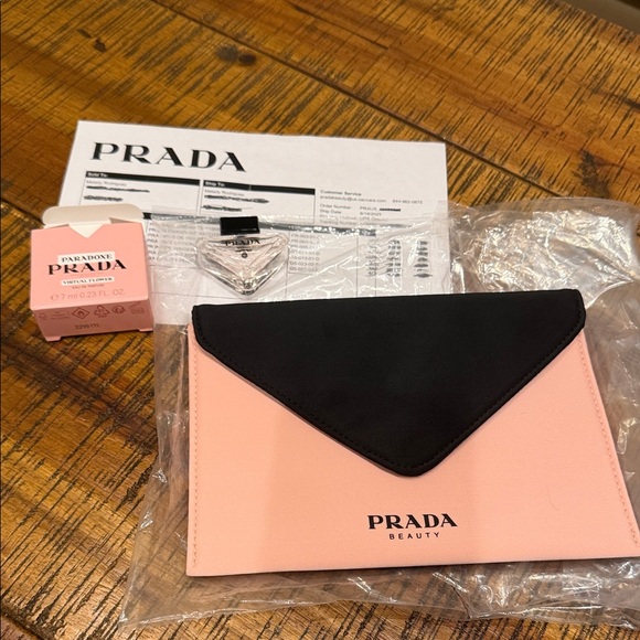 Prada Handbags - Prada Pink and Black Beauty Clutch 2 pieces bundle